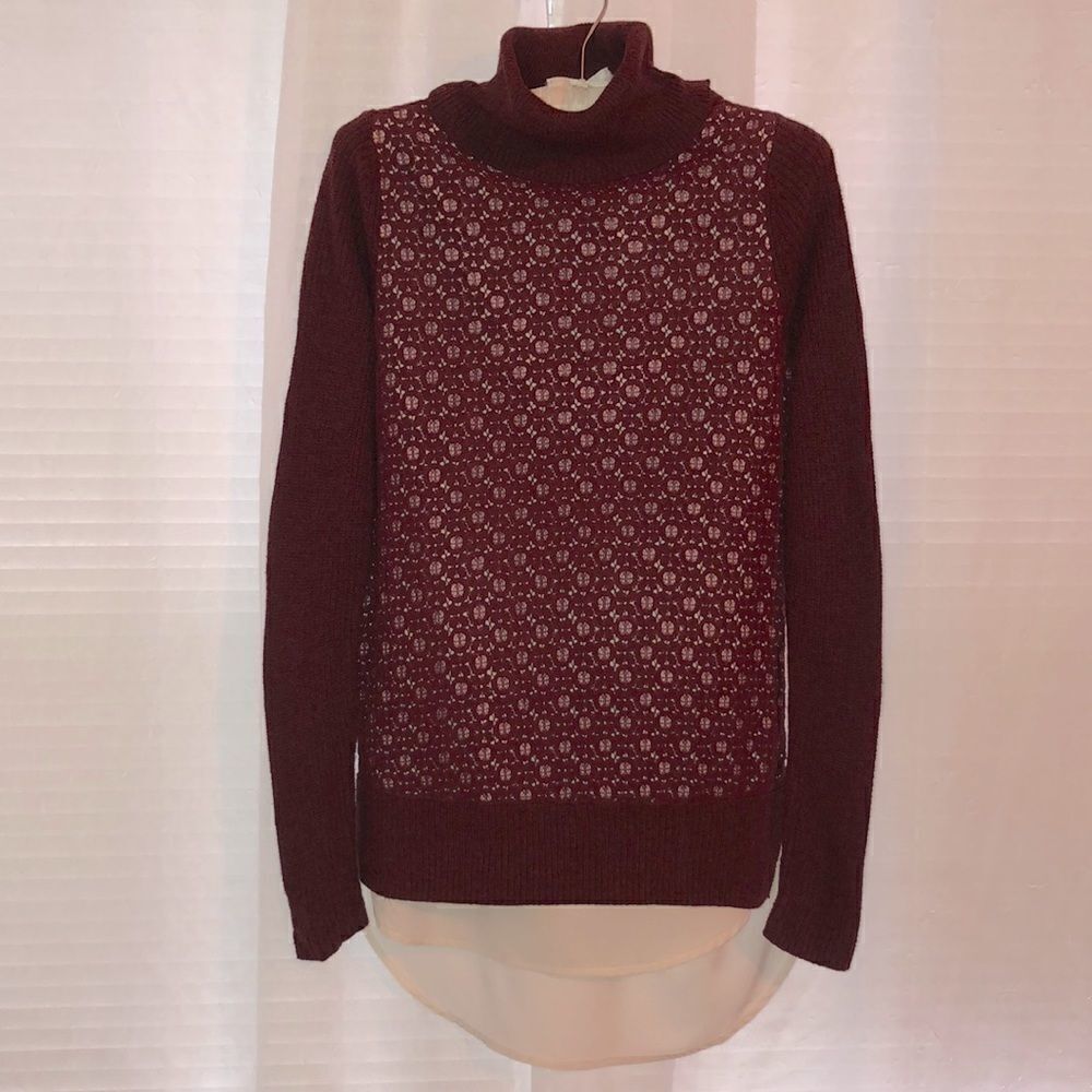 Simply Vera Wang XS Knit Lace Shirt High Low Turtleneck Sweater Shirt Combo